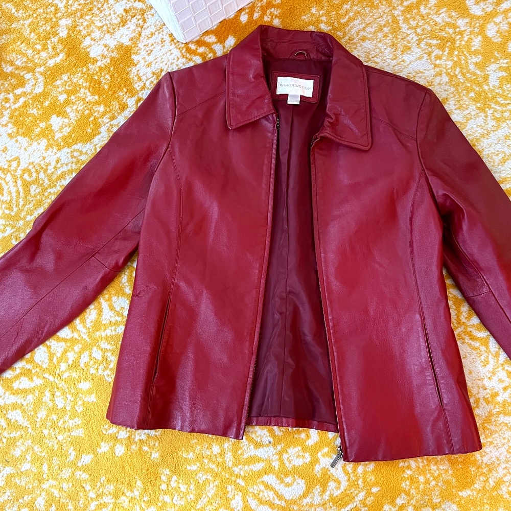 Vintage Worthington Red Women’s Leather Jacket